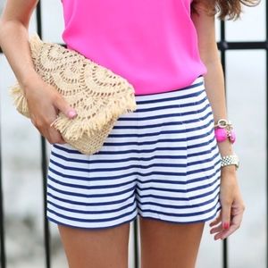 J. Crew Striped Pleated Shorts